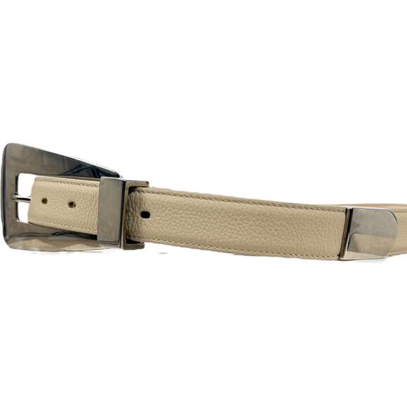 Khaite Lucca Leather Belt Solid Brass Buckle Dark Ivory Size 90/36 main image 12